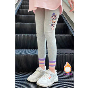 女童打底裤秋冬加绒外穿洋气中大童秋装女宝宝纯棉加厚儿童长裤子