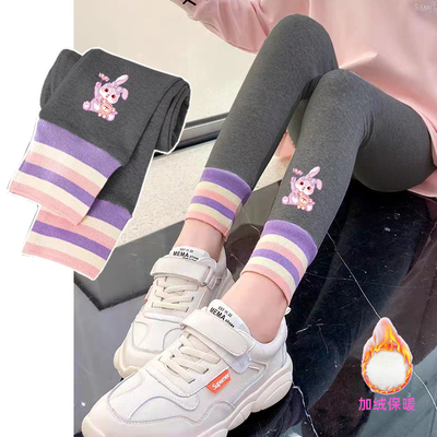 女童打底裤秋冬加绒外穿