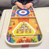 木质弹弹棋父子双人对战桌面游戏保龄球亲子互动儿童益智玩具礼物