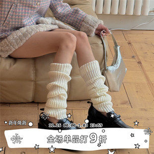 针织袜套原宿风Y2K亚文化日系长筒堆堆袜小腿腿套 SEE LET