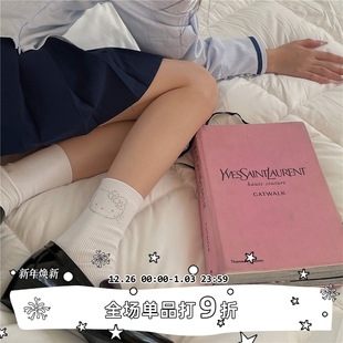 自制可爱卡通猫咪短袜学生ins大头猫学院风JK棉袜 SEE LET