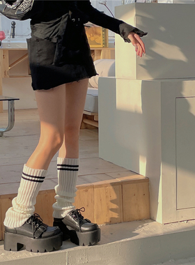 LET ME SEE y2k千禧风辣妹中筒袜套日系学院风原宿冬针织堆堆袜套