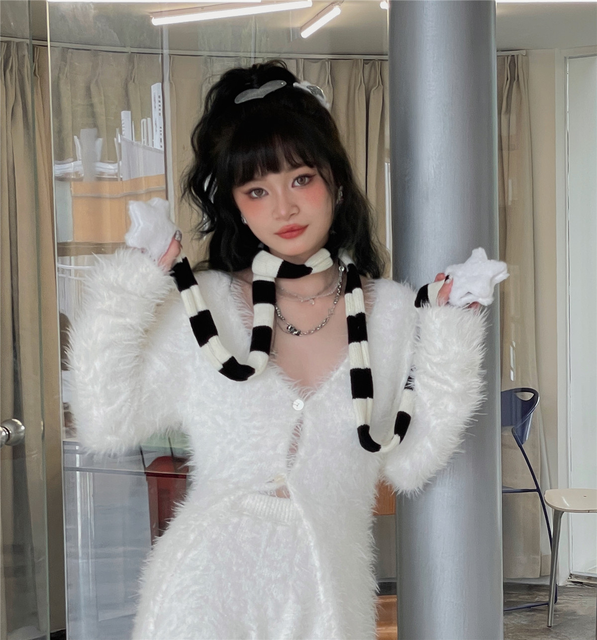 LETMESEE自制星星条纹围巾