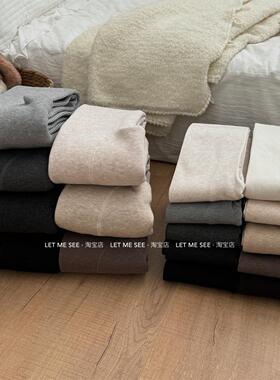 LET ME SEE 日系灰色打底裤女外穿秋冬加绒加厚棉裤不掉档连裤袜