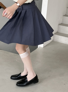 LET ME SEE 超薄JK奶白色小腿袜夏季透肉黑色中筒袜日系少女丝袜