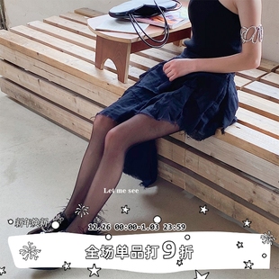 袜性感ins潮外穿纯色打底连体袜 SEE薄黑丝袜女薄连裤 LET