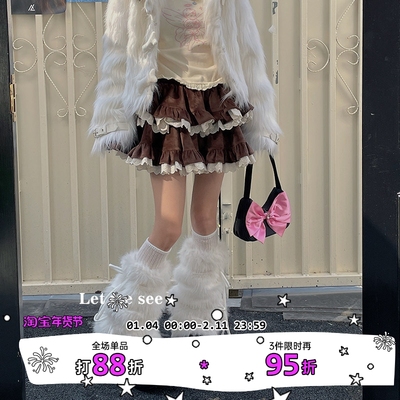 LETMESEE超厚毛绒蝴蝶结腿套