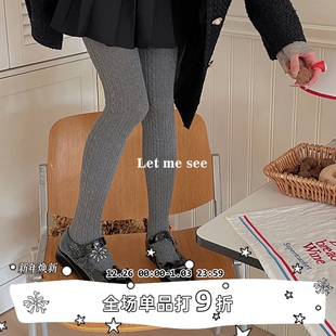 袜冬季 SEE韩风简约风麻花连裤 复古针织保暖打底袜多色可选 LET