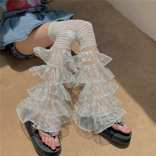 LETMESEE少女多层蕾丝袜套