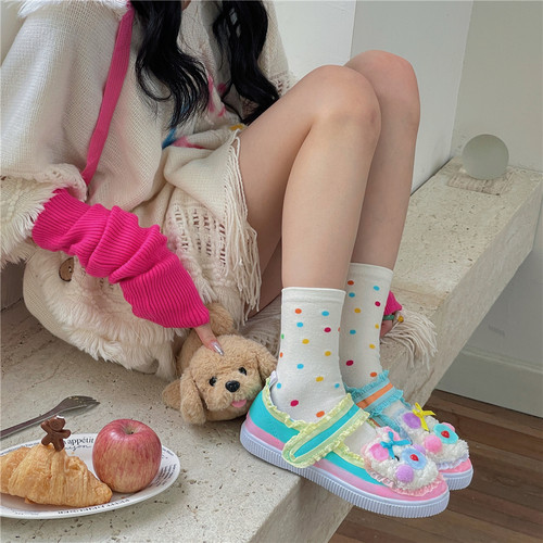 LETMESEE甜妹彩点棉袜