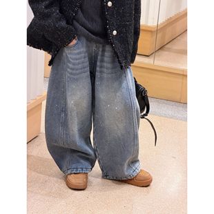 THE LUHAN【璀璨星闪】秋冬亮闪闪加绒亲子装中大童牛仔裤25832