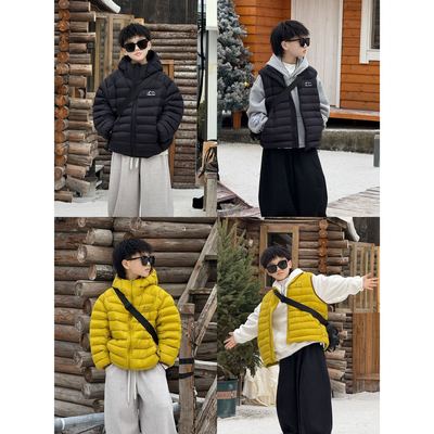 HE LUHAN【以冬之名】秋冬轻羽绒亲子装中大童羽绒服马甲25761