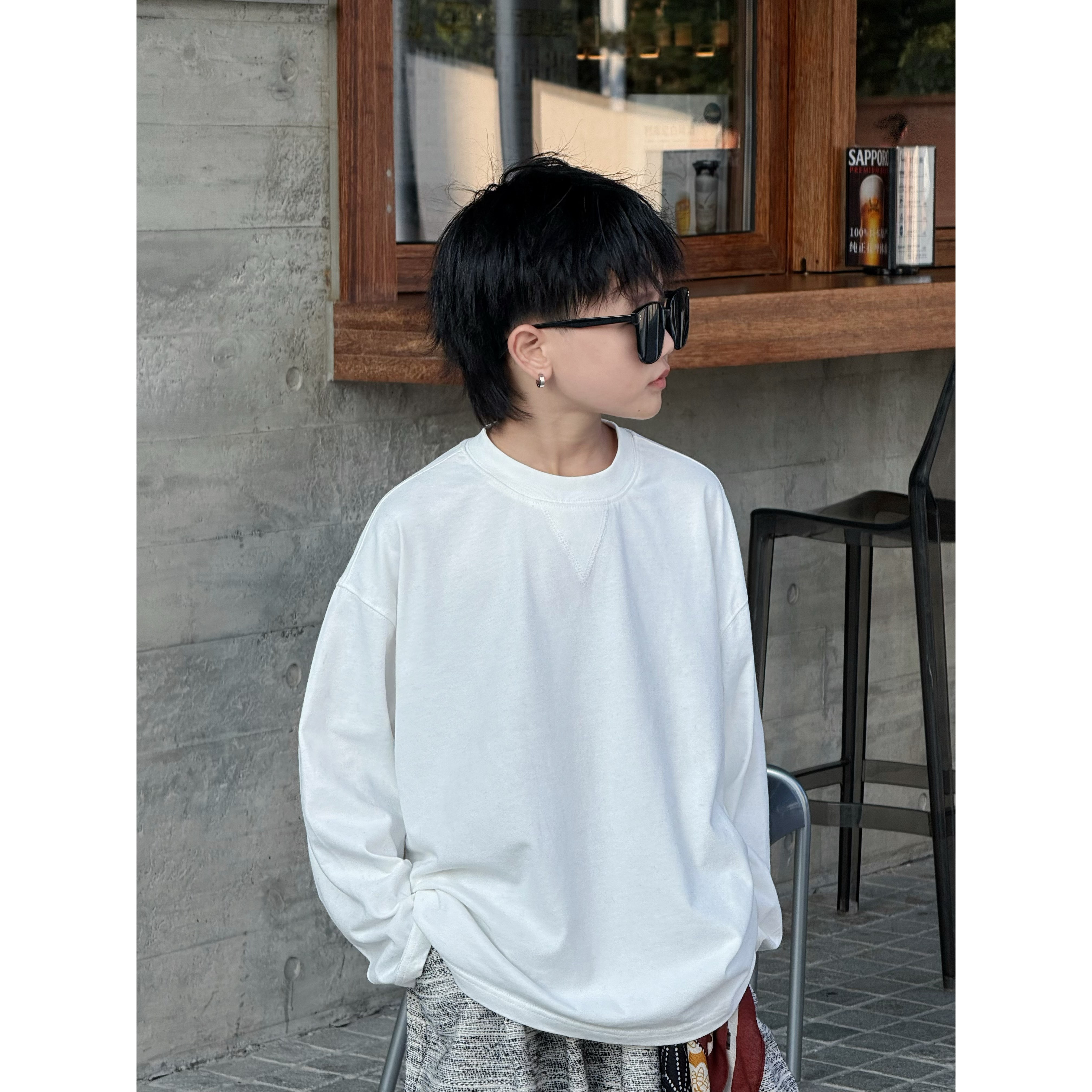 陆晗欧巴【质感氛围】秋季百搭纯棉打底衫亲子装大童纯色T恤25604,童装/婴儿装/亲子装,T恤,淘宝优惠券,粉丝福利购,淘宝优惠卷