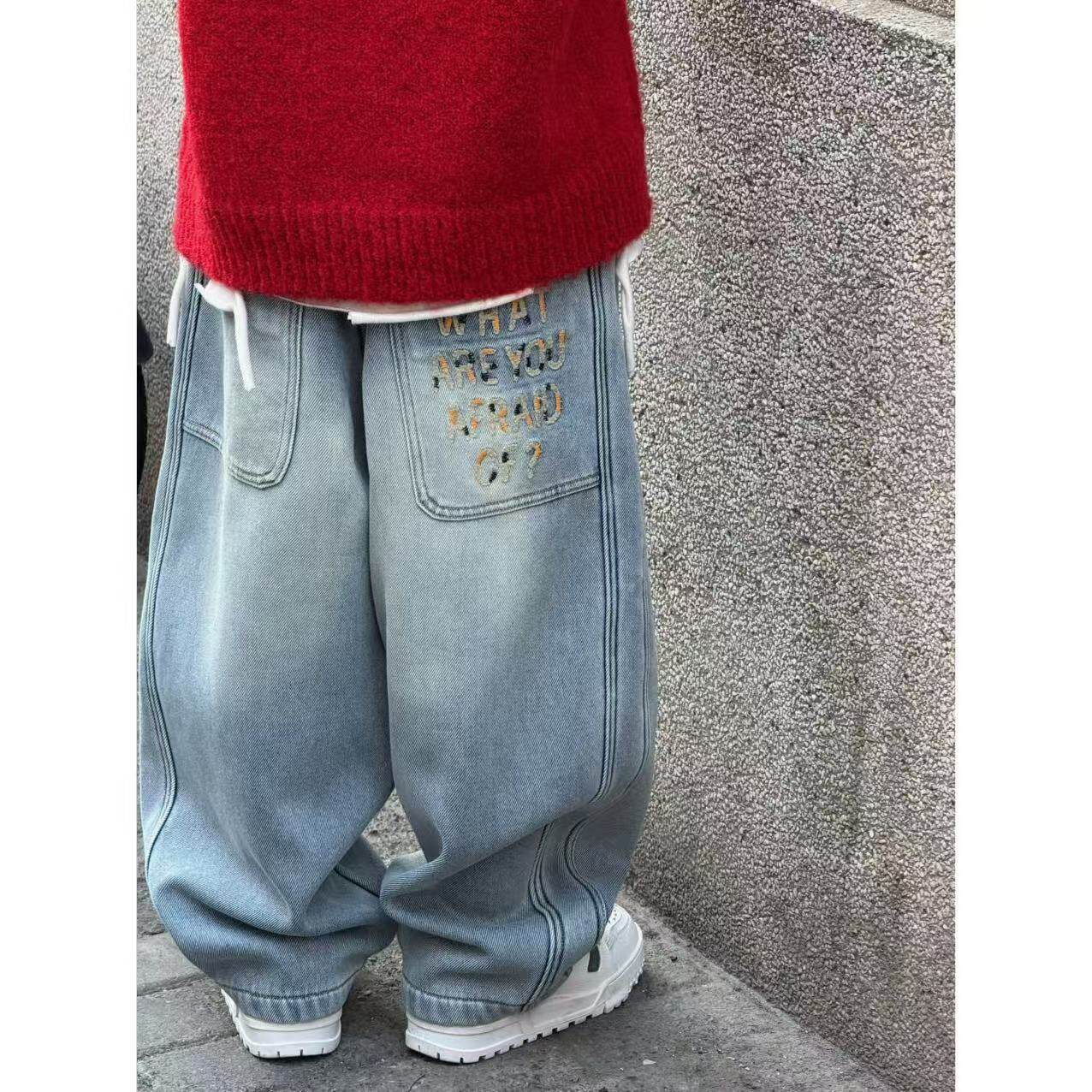 THE LUHAN【牛仔街头】秋冬美式加绒阔腿亲子装中大童牛仔裤25843,童装/婴儿装/亲子装,儿童牛仔裤,淘宝优惠券,粉丝福利购,淘宝优惠卷