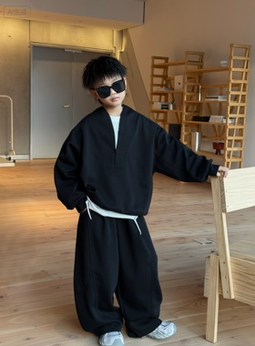 陆晗欧巴【韩系博主】秋季设计感休闲亲子装男童运动套装25653