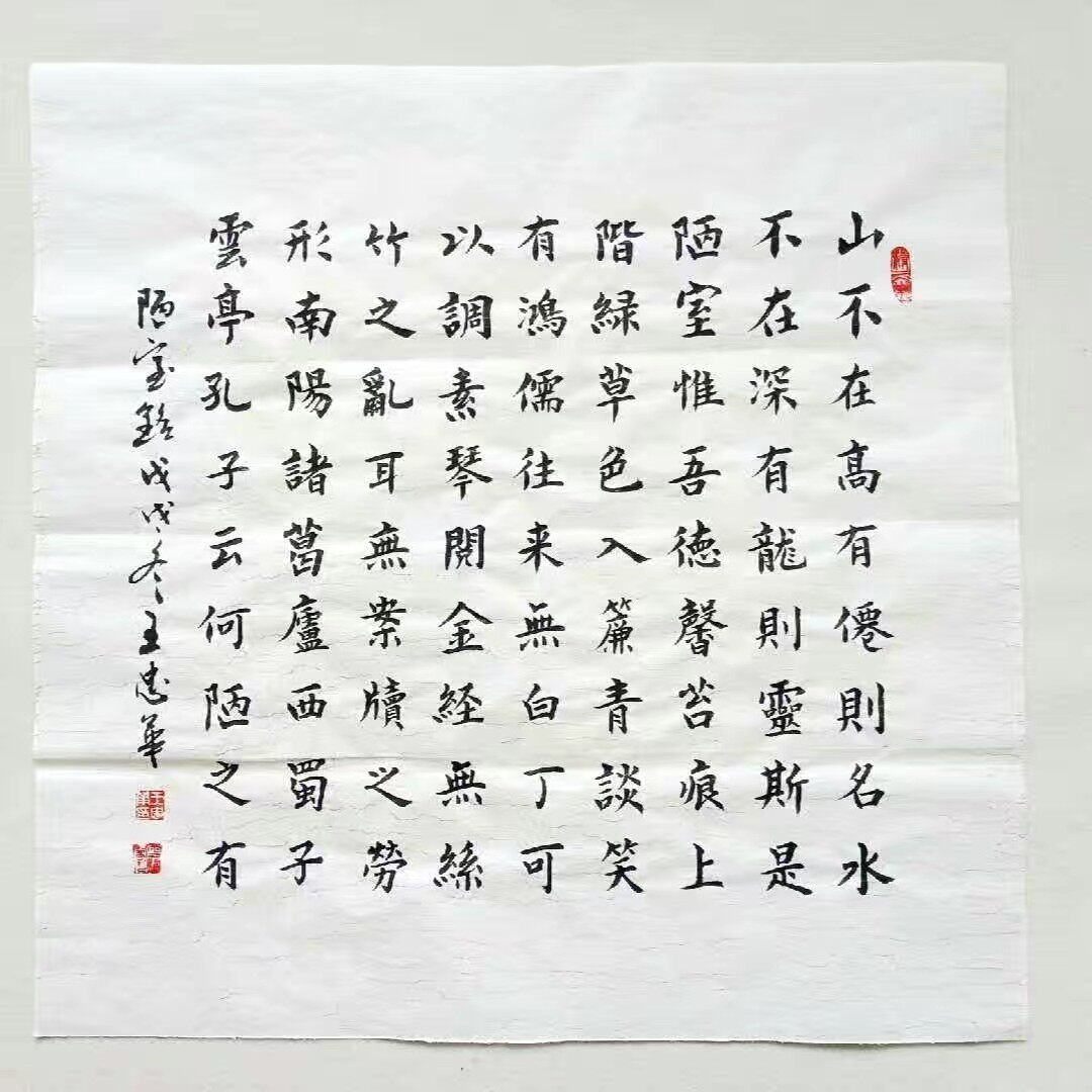 王忠华手写书法 楷书隶书陋室铭 办公室客厅茶室书房大堂装饰字画