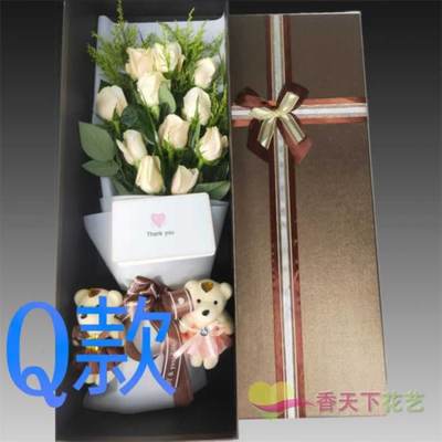 生日求婚白玫瑰新疆巴音郭楞花店送花且末焉耆和静博湖县鲜花速递