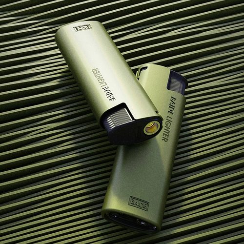 百得BAIDE绅士哑光防风直冲打火机高档厚重防抖可充气打火机定制