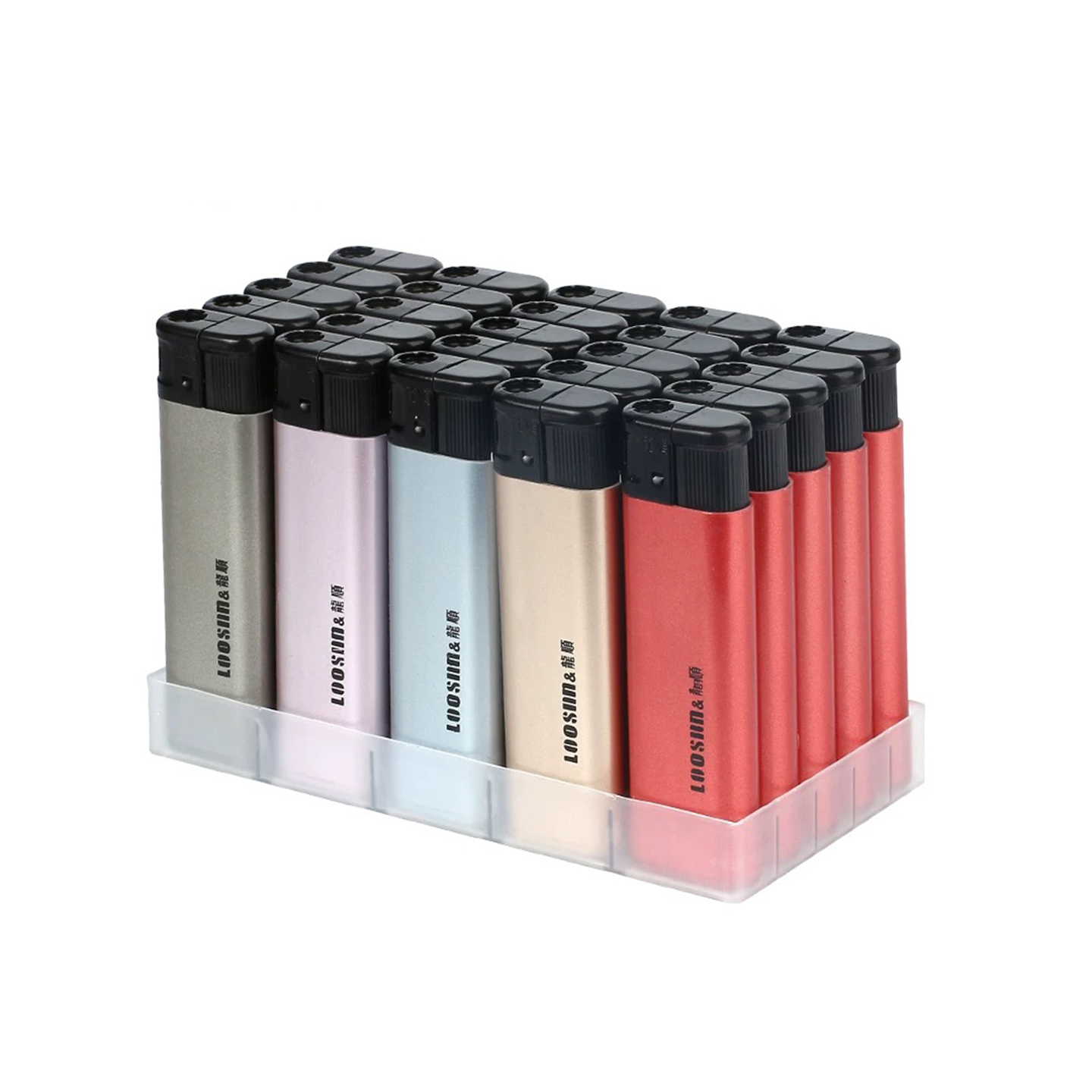 防风打火机一次性家用50支龙顺酒店定制订做logo印字充气电子火机