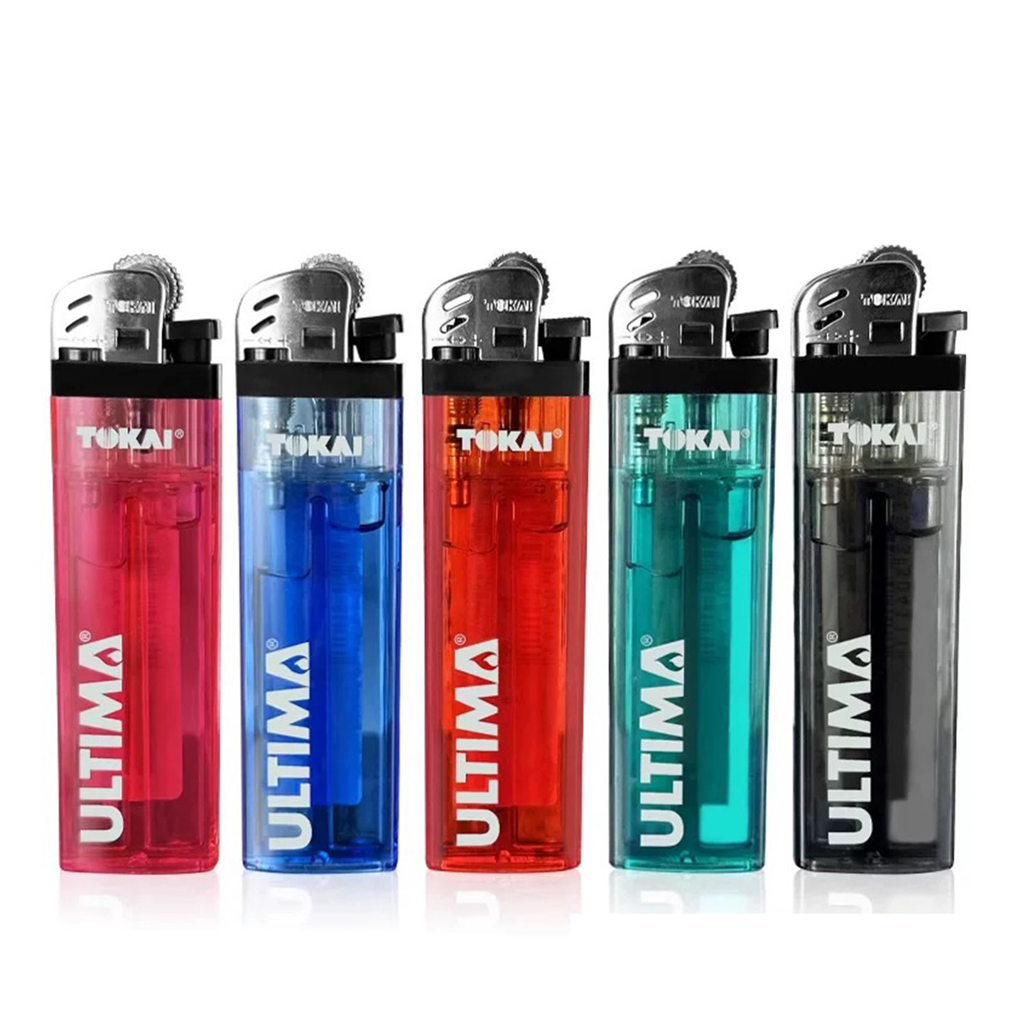 正品日本东海一次性气体打火机明火多色透明砂轮机可调节火焰家用