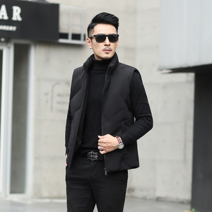 雪中飞羽绒马甲男2023新款秋冬薄款商务休闲时尚韩版保暖背心坎肩