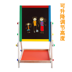 厂多功能木制双面黑白画板儿童宝宝画板画架可升降写字板磁性