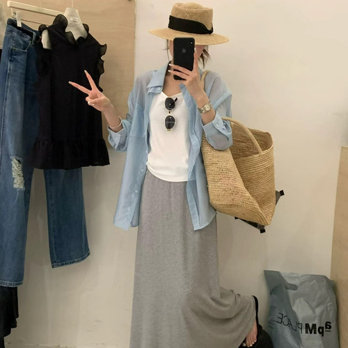 STYLE 风格-26年夏上新韩系时尚温柔气质吊带背心+格纹衬衣+6097