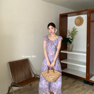 MSTUDIO漫莎 优雅气质碎花荷叶边连衣8226 26年夏上新绿野仙踪法式