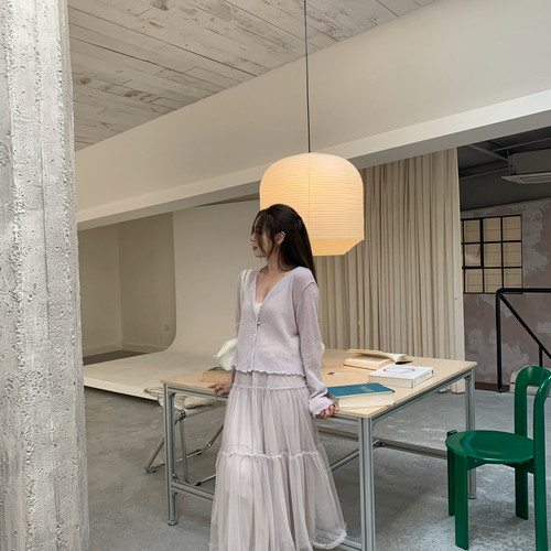 Lagom-秋上新全松紧腰温柔感多层纱裙半身裙(不含上衣)Lg269053