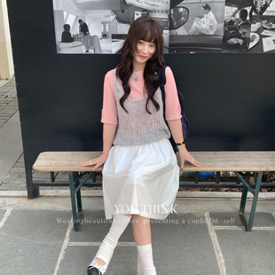 韩标ins风时尚 26年春款 小众镂空设计感软糯叠穿YT2651 Think You