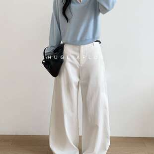 灰姑娘CICI 春上新早春韩系ins宽松设计感简约百搭直筒休闲88068