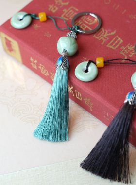 瓷器青瓷古风文创钥匙扣包挂吊坠
