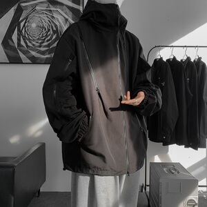 抖音秋冬季连帽夹克男生宽松外套冲锋衣防水 JK8333/P100加棉P120图片