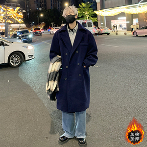 新款毛呢大衣男青年秋冬宽松韩系休闲风衣中长款外套MN9538/P100图片