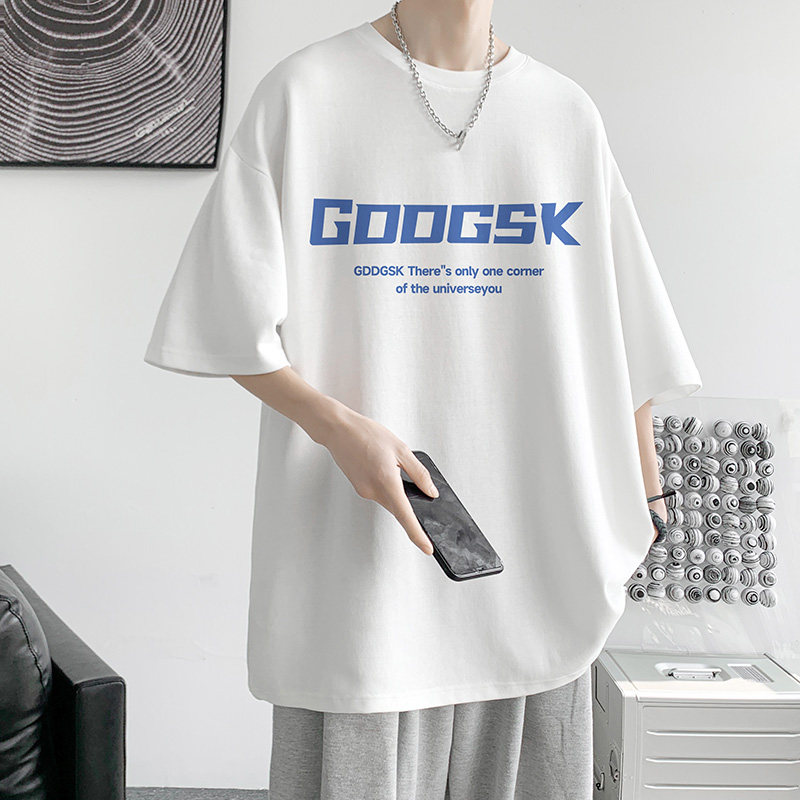 已注册/重磅字母印花短袖T恤男夏季港风半袖体恤打底衫DX1111/P25,男装T恤,电商B316