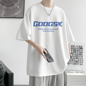 已注册/重磅字母印花短袖T恤男夏季港风半袖体恤打底衫DX1111/P25图片