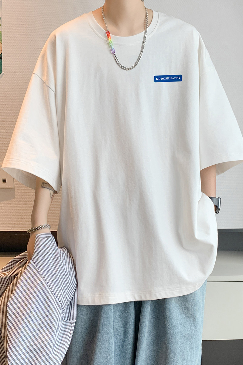 已注册/夏季新白色英文印花短袖T恤情侣体恤打底衫DT3326/P25,男装T恤,电商B316