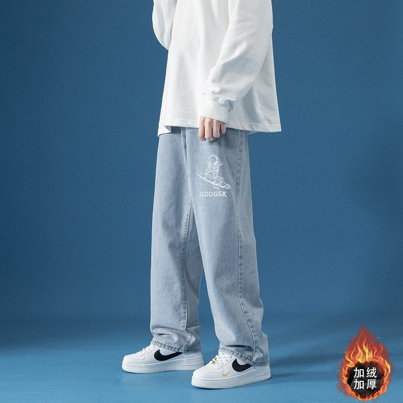 已注册/春季太空人牛仔裤男休闲直筒阔腿裤NZ0866P45/加绒P50,男装牛仔裤,电商B316