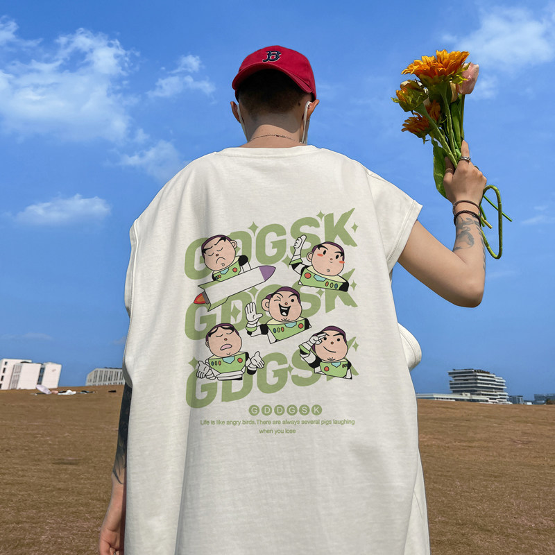 已注册/夏季趣味印花潮牌背心男生宽松坎肩打底衫BX1432/P25，男装背心/马甲，电商B316