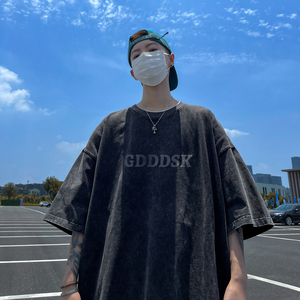 水洗重磅新款百搭内搭短袖T恤男大码简约风打底衫体恤 DT7514/P35图片