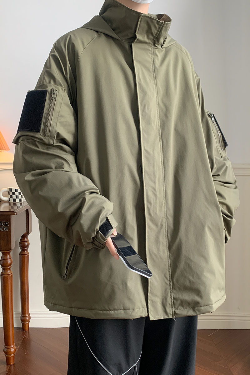 冬季防水冲锋衣男生棉服外套宽松棉袄连帽棉衣JK8768/P100棉P120,男装棉衣,电商B316