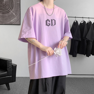 已注册/夏季新印花纯棉短袖T恤港风男生体恤打底衫DT5340/P25图片