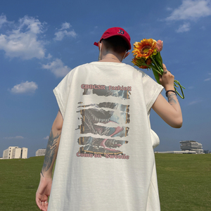 已注册/夏季动漫潮牌印花背心男宽松款坎肩打底衫 BX2115/P25图片