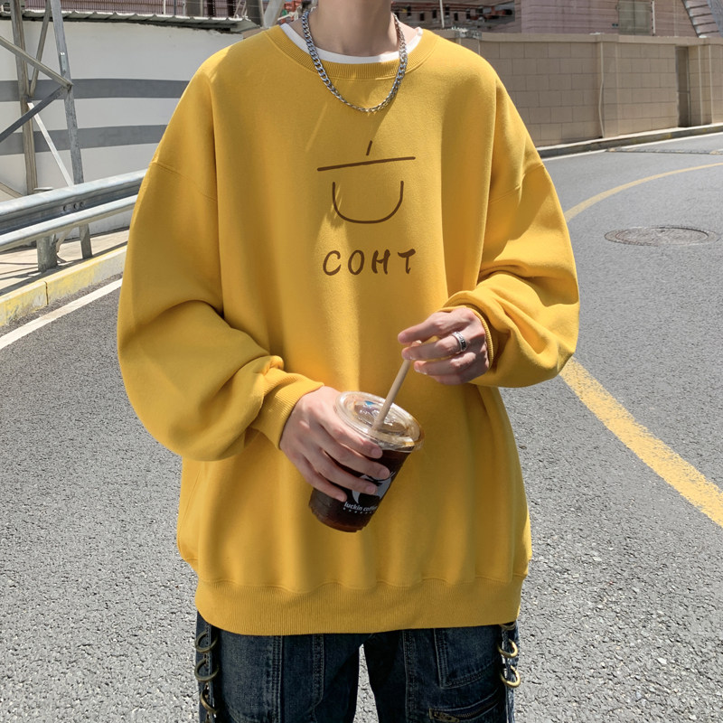 已注册/秋季新黑色圆领大码卫衣男日系打底衫外套WY5207/P35,男装卫衣,电商B316