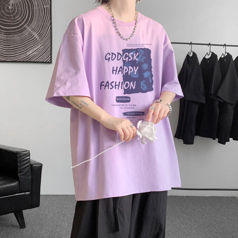 已注册/夏季新潮牌印花短袖T恤大码男生港风打底衫DT3522/P25,男装T恤,电商B316