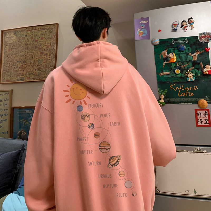 已注册/秋季高街宽松卫衣男休闲连帽打底衫外套WY9266/P50加绒P55,男装卫衣,电商B316