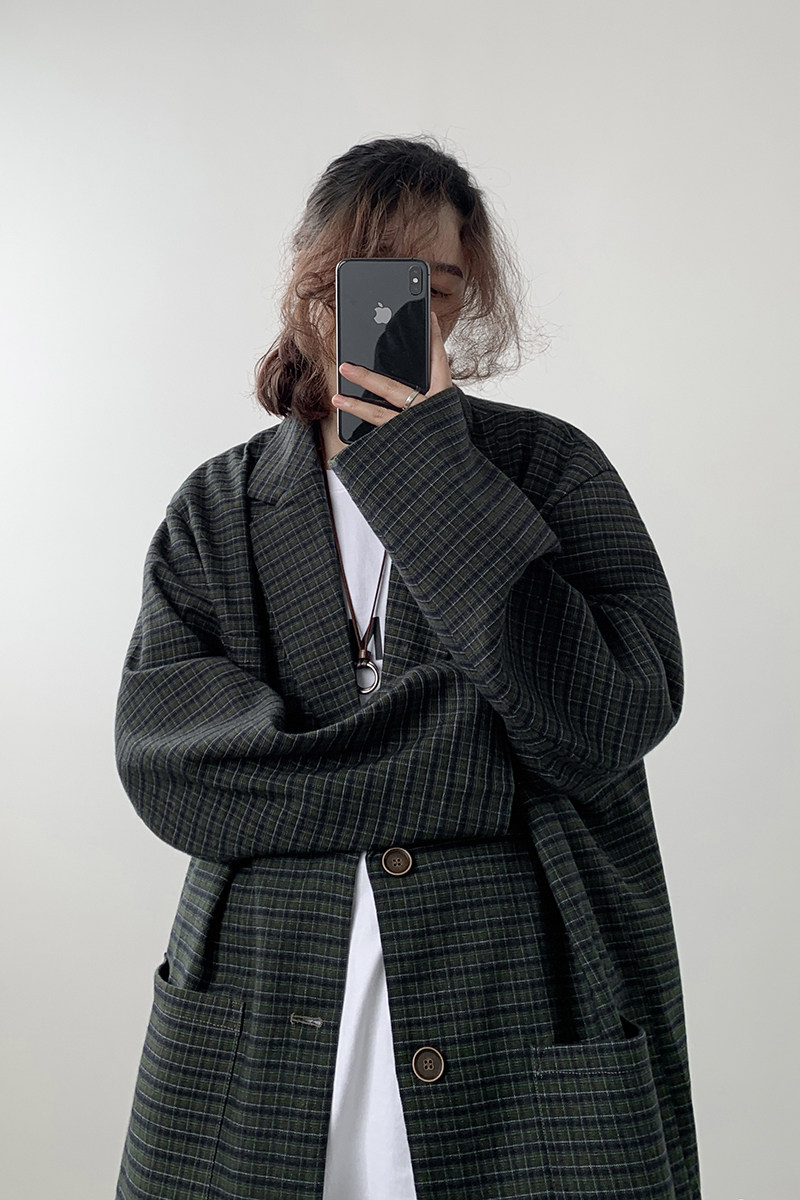2025春秋新款格子小西服男韩版宽松休闲正装西装外套XZ9666/P100,男装西服套装,电商B316