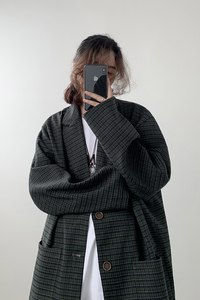 2025春秋新款格子小西服男韩版宽松休闲正装西装外套XZ9666/P100图片