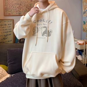 已注册/华棉秋季新咖啡色小狗卫衣男生宽松打底衫 WY8291/P50图片