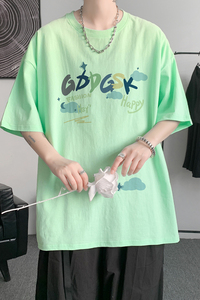 已注册/夏季荧光绿色运动短袖T恤男大码体恤打底衫DT8471/P25图片